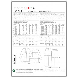 Vogue Sewing Pattern V9011 Women's Jacket Shorts And Trousers
