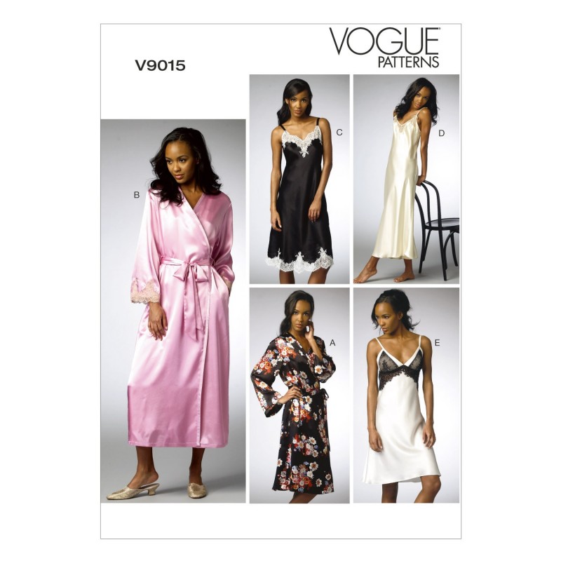 Vogue Sewing Pattern V9015 Women's Robe And Chemise Sleep Wear
