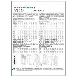 Vogue Sewing Pattern V9025 Women's Petite Dress In Various Styles