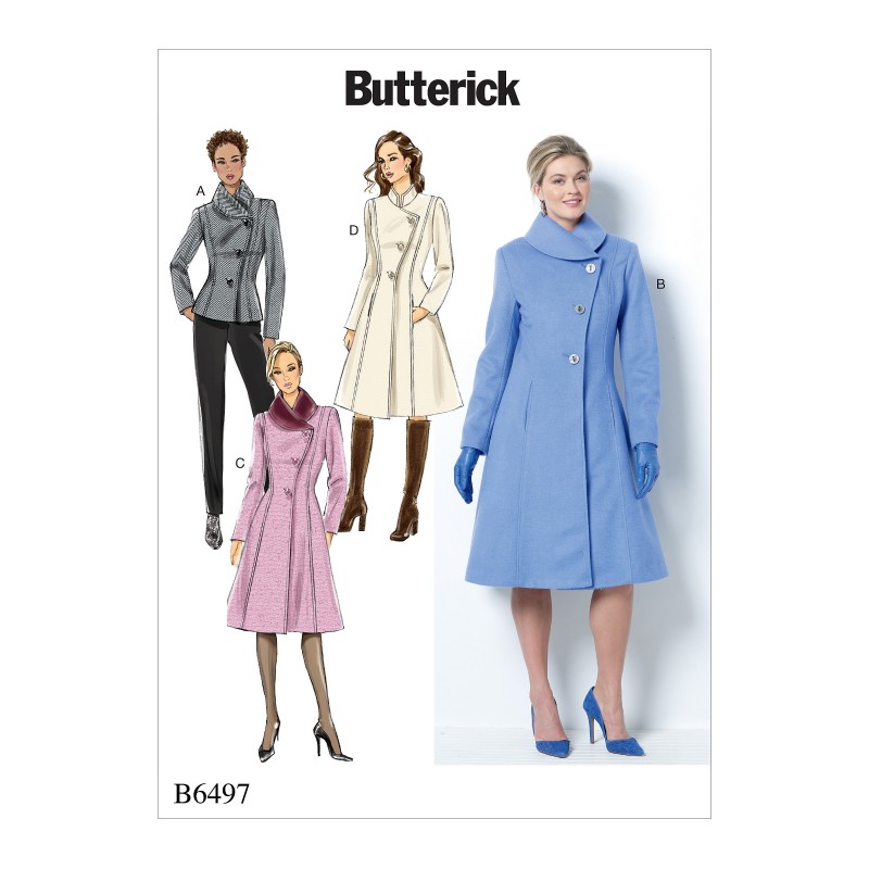 Butterick Sewing Pattern 6497 Misses' Petite Jacket Front & Collar Variations
