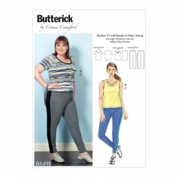 Butterick Sewing Pattern 6498 Misses' Knit Tops & Elastic-Waist Trousers