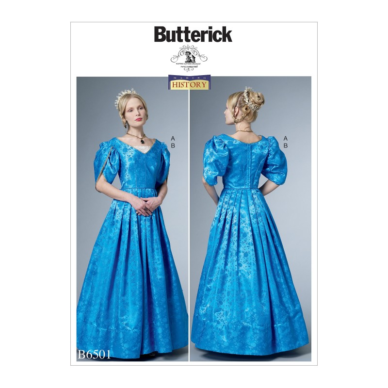Butterick Sewing Pattern 6501Misses' Dress Boned Bodice, Lined Tulip Sleeves