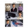Vogue Sewing Pattern V9073 Men's Vest Cummerbund Pocket Square & Ties