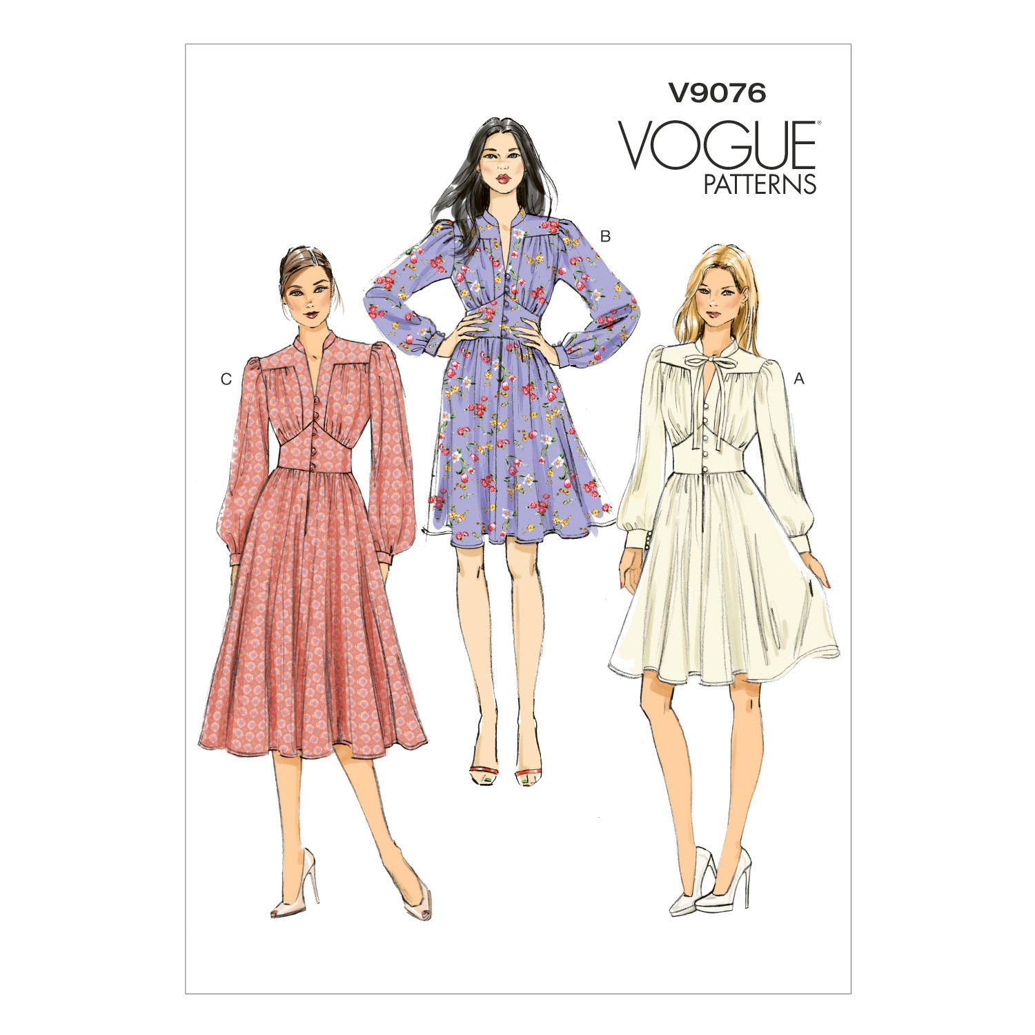 Vogue Sewing Pattern V9076 Women's Dress With Collar