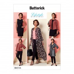 Butterick Sewing Pattern 6516 Misses'Jacket, Dress And Pants