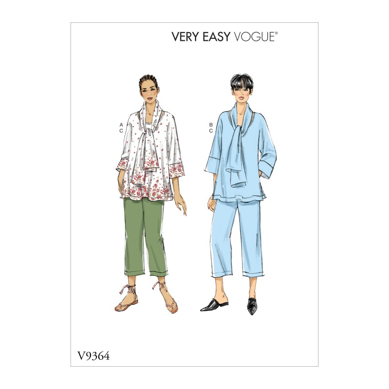 Vogue Sewing Pattern V9367 Women's Top Scarf And Trousers