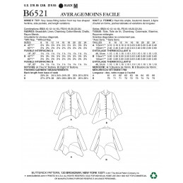 Butterick Sewing Pattern 6521 Misses'Top With Asymmetrical Hem