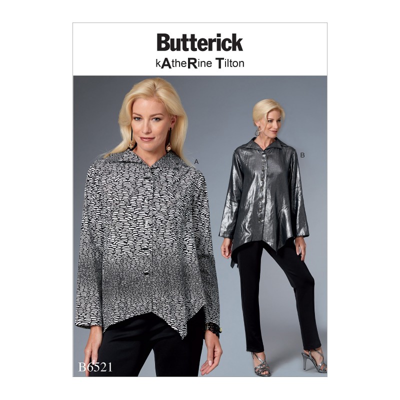 Butterick Sewing Pattern 6521 Misses'Top With Asymmetrical Hem