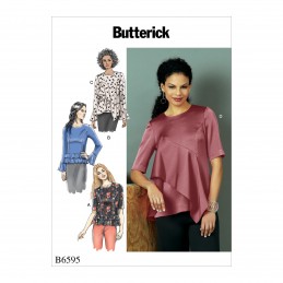 Butterick Sewing Pattern 6595 Misses' Tops with Sleeve & Flounce Options