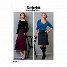Butterick Sewing Pattern 6597 Misses' Skirts with Feature Seam Details