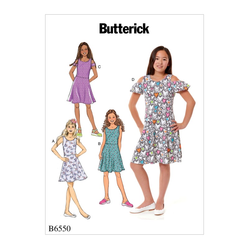 Butterick Sewing Pattern 6550 Girls Dress
