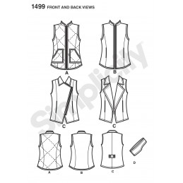 Simplicity Sewing Pattern 1499 Women's Misses' Waistcoat Jacket And Headband