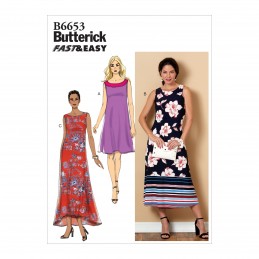 Butterick Sewing Pattern 6653 Misses' Loose Fitting Pullover Long Dress