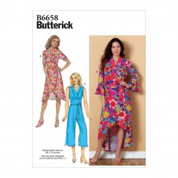 Butterick Sewing Pattern 6658 Misses' Dress or Jumpsuit with Sash