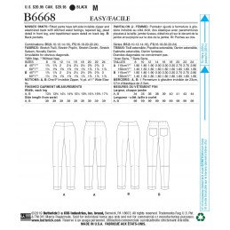 Butterick Sewing Pattern 6668 Misses' High Wasted Trousers