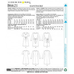 Butterick Sewing Pattern 6621 Women's Twist Or Knot Dress