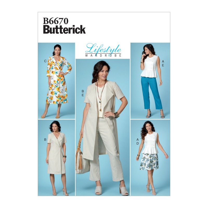 Butterick Sewing Pattern 6670 Misses' Button-Front Top and Dress