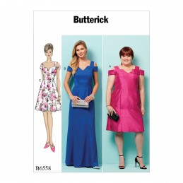 Butterick Sewing Pattern 6558 Misses' Women's Lined Bodice Dress