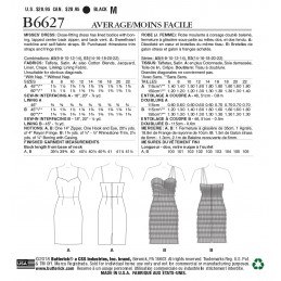 Butterick Sewing Pattern 6627 Women's Sweetheart Neck Dress