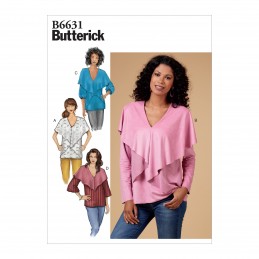 Butterick Sewing Pattern 6631 Women's Ruffle Overlay Top