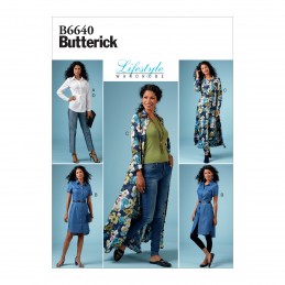 Butterick Sewing Pattern 6640 Women's Petite Top Dress And Trousers