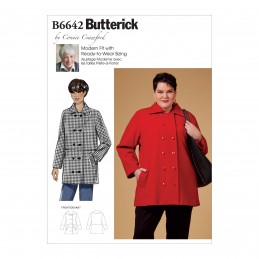 Butterick Sewing Pattern 6642 Women's Double Breasted Coat