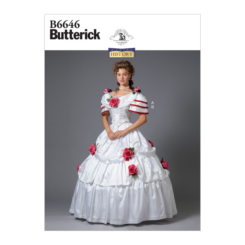 Butterick Sewing Pattern 6646 Women's Vintage Special Occasion Dress Historical