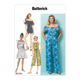 Butterick Sewing Pattern 6566 Misses' / Misses Petite Dress, Rhomper or Playsuit