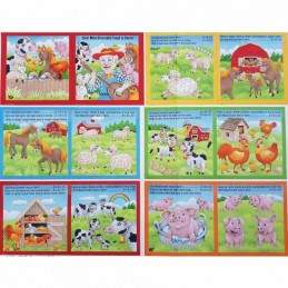 100% Cotton Fabric Nutex Old MacDonald Farm Book 90cm x 112cm