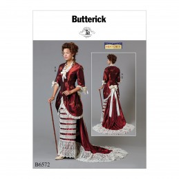 Butterick Sewing Pattern 6572 Misses' Victorian Dress Costume Jacket & Train
