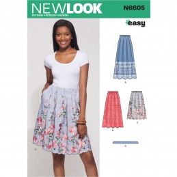 New Look Women's Soft Pleated Loose-Fitting Skirt with Elastic Wasteband 6605