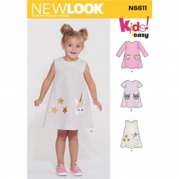 New Look Toddlers' Flowing Sundress Shirred at Back of the Bodice 6611
