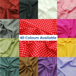 3mm Spots Polka Dots Various Colours 100% Cotton Poplin Fabric