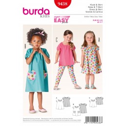 Burda Style Childrens Toddler Skirt Dress And Trousers Sewing Pattern 9438