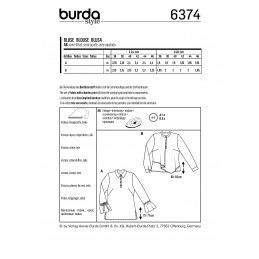 Burda Style Misses' Tunic Blouse Detailed with Frills Sewing Pattern 6374