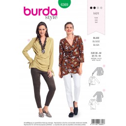 Burda Style Misses' Fitted Blouse with Small Pleats Sewing Pattern 6369