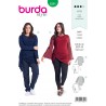 Burda Sewing Pattern 6391 Style Womans' Feminine Long Top with Side Bunching