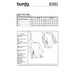 Burda Style Misses' Feminine Raglan Top Pleated Neckline Sewing Pattern 6329
