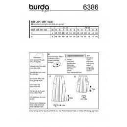 Burda Style Misses' Full Skirt Perfect for Summer Wear Sewing Pattern 6386