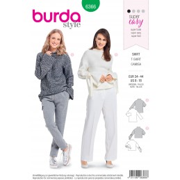 Burda Style Misses' Loose Fitting Feminine Collared Top Sewing Pattern 6366