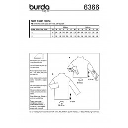 Burda Style Misses' Loose Fitting Feminine Collared Top Sewing Pattern 6366