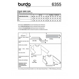 Burda Style Misses'  Open Blouse and Shirt Sewing Pattern 6355