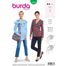 Burda Style Misses' Fashionable Wrap Blouse with Bow Options Sewing Pattern 6368