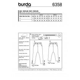 Burda Style Misses' Loose Fitting Low Crotch Trendy Trousers Sewing Pattern 6358