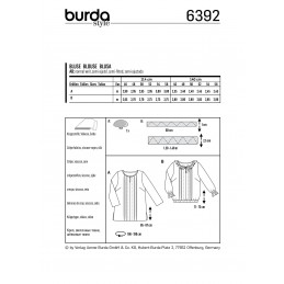Burda Style Womans' Blouse with Intricate Detailing’s Sewing Pattern 6392