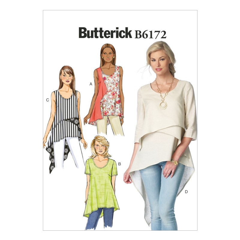 Butterick Sewing Pattern 6172 Misses' Loose Fitting Top & Tunic E5