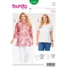 Burda Sewing Pattern 6552 Style Womans' Feminine Flowing Light Weight Blouse