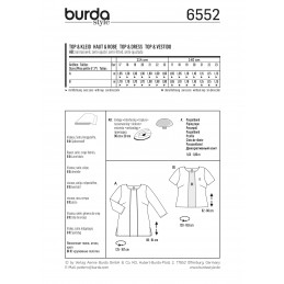 Burda Style Womans' Feminine Flowing Light Weight Blouse Sewing Pattern 6552