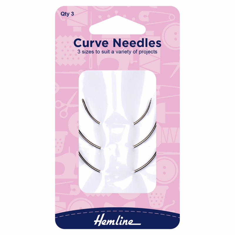 Hemline Curved Needles Hand Sewing Needles 3 Pack