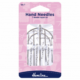 Hemline Needle Repair Kit Hand Sewing Needles 7 Pack 